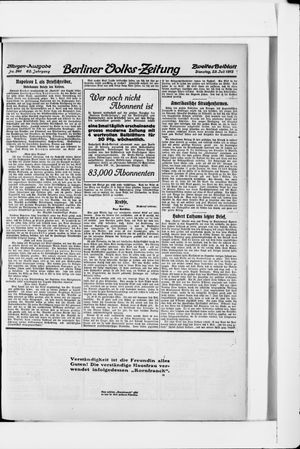Berliner Volkszeitung on Jul 23, 1912