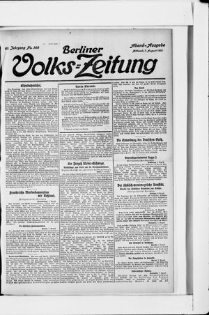 Berliner Volkszeitung vom 07.08.1912