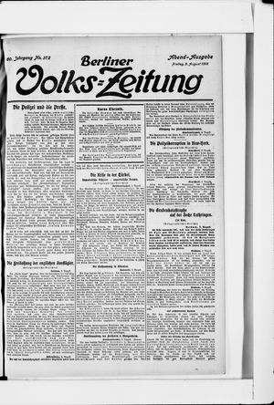 Berliner Volkszeitung vom 09.08.1912