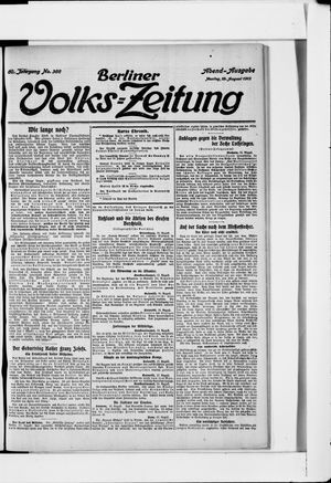 Berliner Volkszeitung vom 19.08.1912