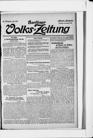 Berliner Volkszeitung vom 26.08.1912