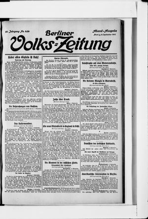 Berliner Volkszeitung vom 09.09.1912