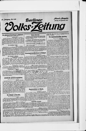 Berliner Volkszeitung vom 16.09.1912