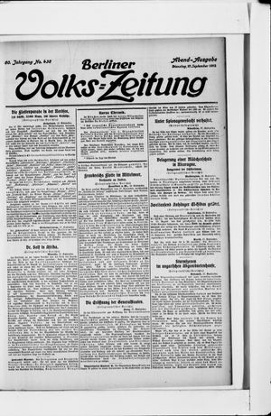 Berliner Volkszeitung vom 17.09.1912