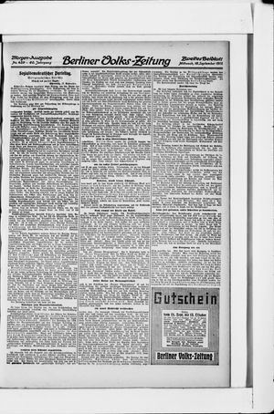 Berliner Volkszeitung vom 18.09.1912