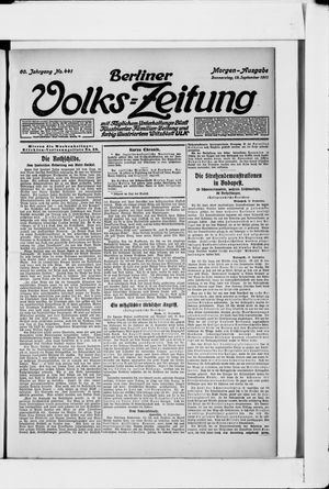 Berliner Volkszeitung vom 19.09.1912