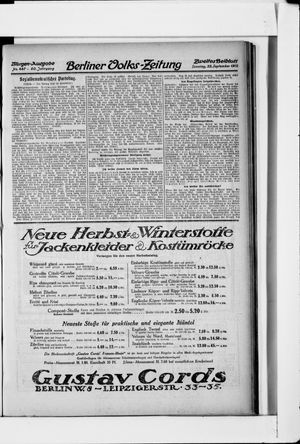 Berliner Volkszeitung vom 22.09.1912