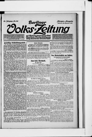 Berliner Volkszeitung vom 25.09.1912