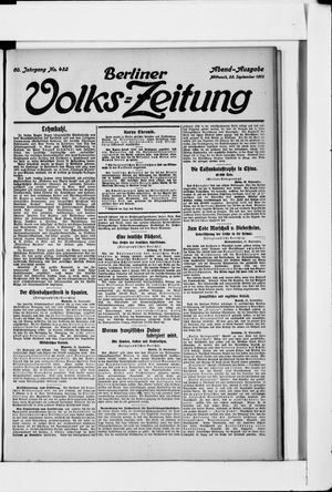 Berliner Volkszeitung vom 25.09.1912