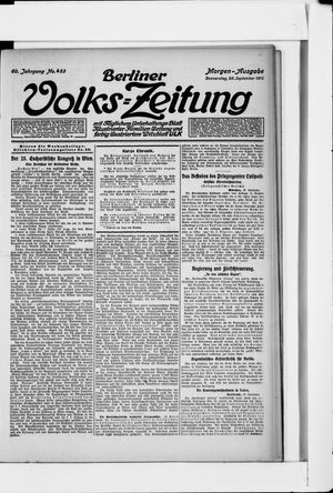 Berliner Volkszeitung vom 26.09.1912