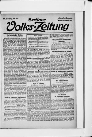 Berliner Volkszeitung on Sep 30, 1912