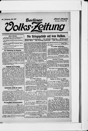 Berliner Volkszeitung vom 01.10.1912
