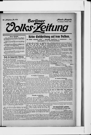 Berliner Volkszeitung vom 05.10.1912