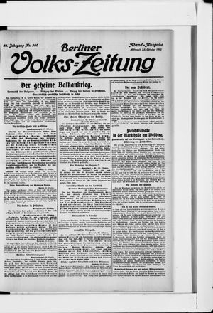 Berliner Volkszeitung vom 23.10.1912