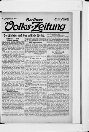 Berliner Volkszeitung vom 24.10.1912
