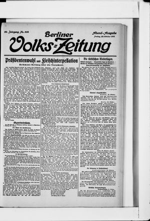 Berliner Volkszeitung vom 25.10.1912