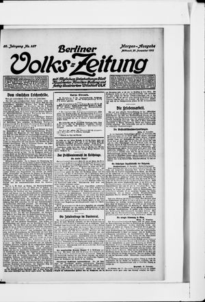 Berliner Volkszeitung vom 27.11.1912