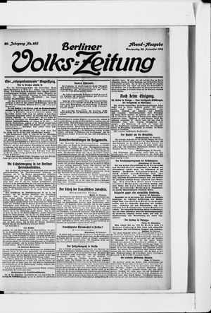 Berliner Volkszeitung vom 28.11.1912