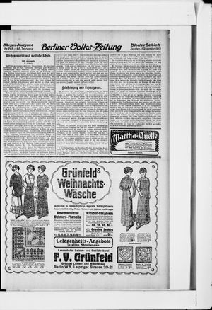 Berliner Volkszeitung vom 01.12.1912