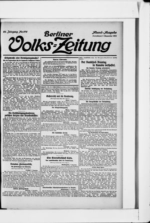 Berliner Volkszeitung vom 07.12.1912