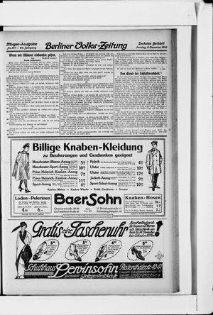 Berliner Volkszeitung vom 08.12.1912