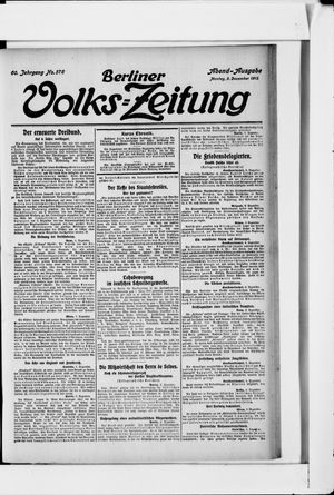 Berliner Volkszeitung vom 09.12.1912