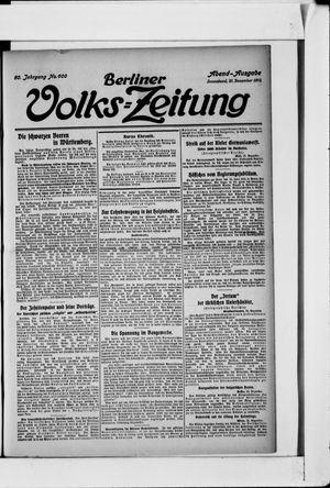 Berliner Volkszeitung on Dec 21, 1912
