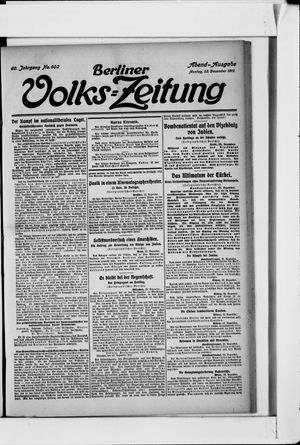Berliner Volkszeitung vom 23.12.1912