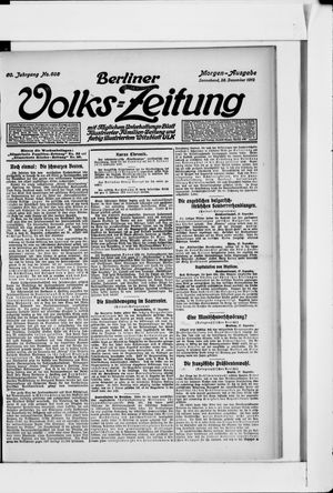 Berliner Volkszeitung vom 28.12.1912