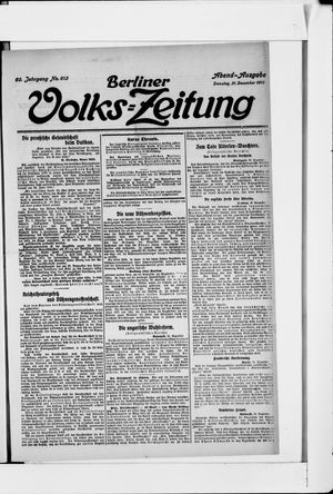 Berliner Volkszeitung vom 31.12.1912