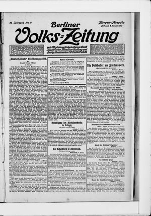Berliner Volkszeitung vom 08.01.1913