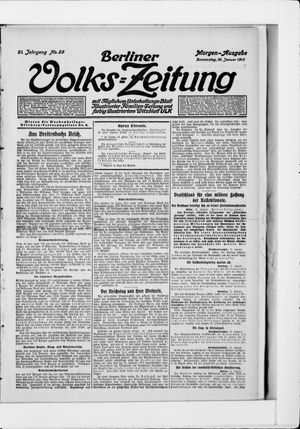 Berliner Volkszeitung on Jan 16, 1913