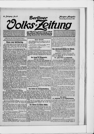 Berliner Volkszeitung vom 23.01.1913
