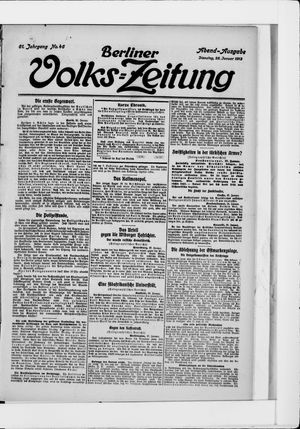 Berliner Volkszeitung vom 28.01.1913