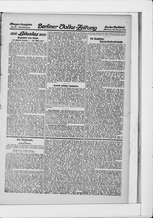 Berliner Volkszeitung vom 29.01.1913