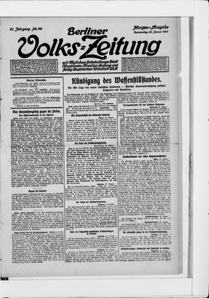 Berliner Volkszeitung vom 30.01.1913