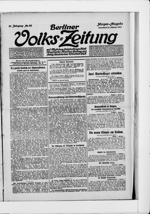 Berliner Volkszeitung vom 08.02.1913