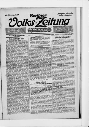 Berliner Volkszeitung vom 09.02.1913