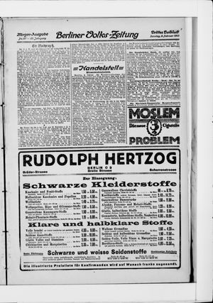 Berliner Volkszeitung vom 09.02.1913