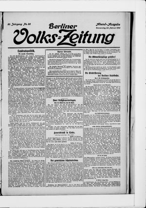 Berliner Volkszeitung on Feb 20, 1913