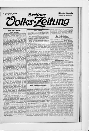 Berliner Volkszeitung on Feb 25, 1913