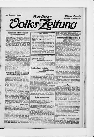 Berliner Volkszeitung vom 27.02.1913