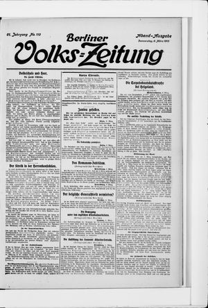 Berliner Volkszeitung on Mar 6, 1913