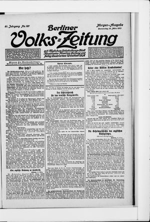 Berliner Volkszeitung vom 13.03.1913
