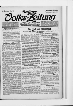 Berliner Volkszeitung vom 27.03.1913