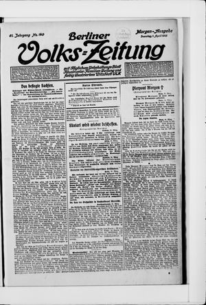 Berliner Volkszeitung vom 01.04.1913