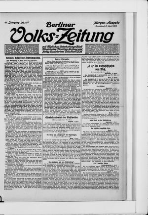 Berliner Volkszeitung on Apr 5, 1913