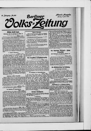 Berliner Volkszeitung vom 07.04.1913