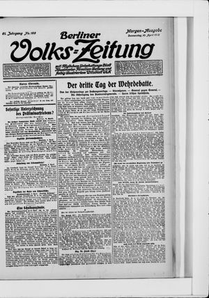 Berliner Volkszeitung vom 10.04.1913