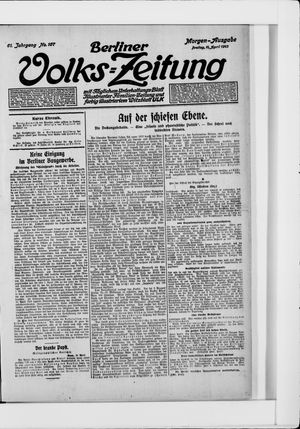 Berliner Volkszeitung vom 11.04.1913